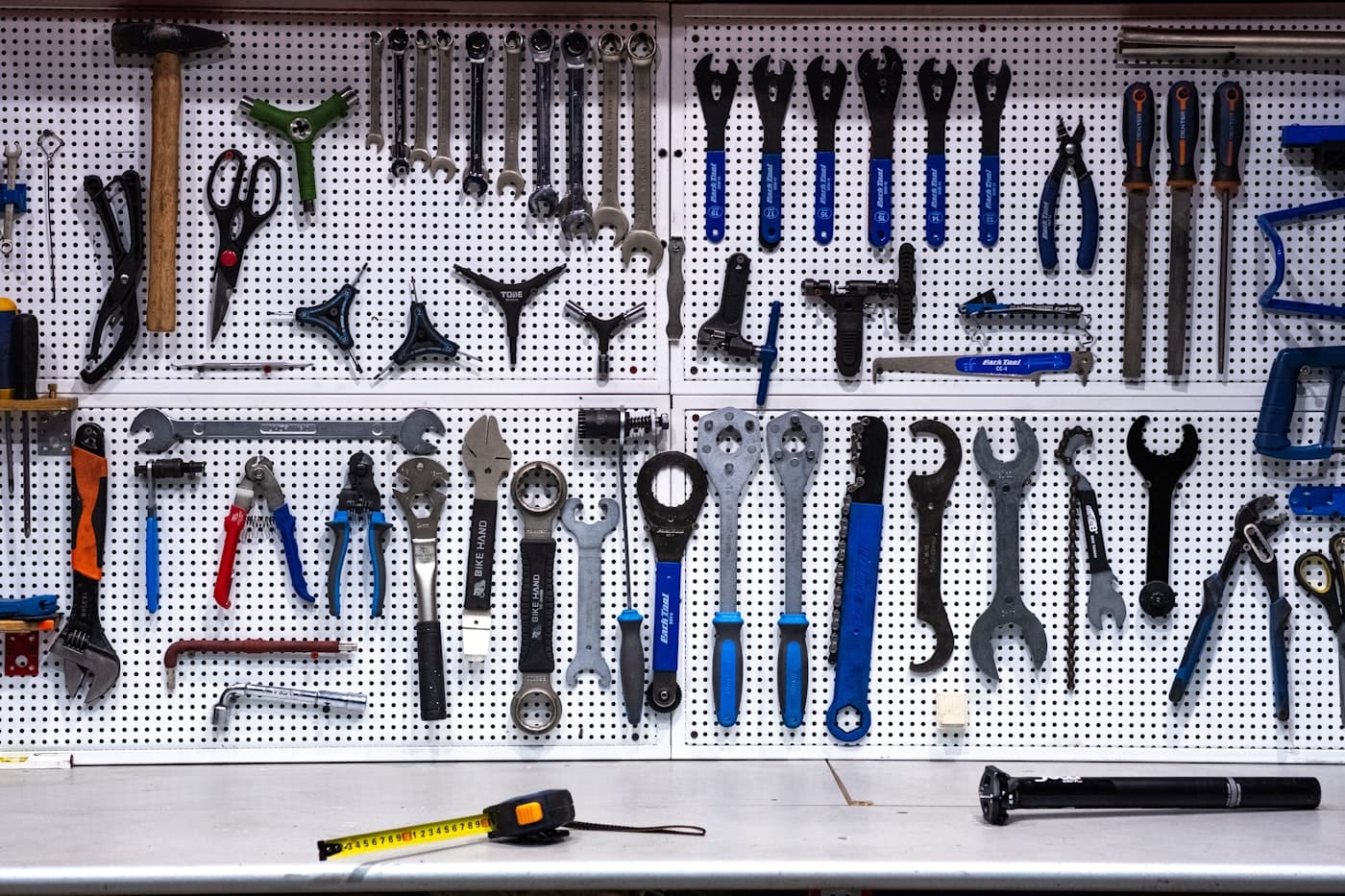 Workshop tool wall with every tool organised and accounted for