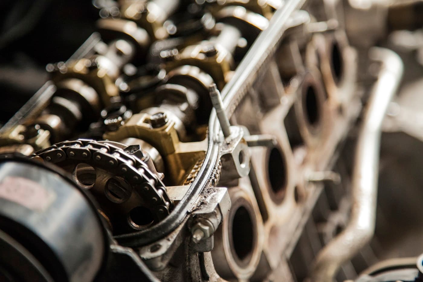 Engine internals exposed during a scheduled machinery service
